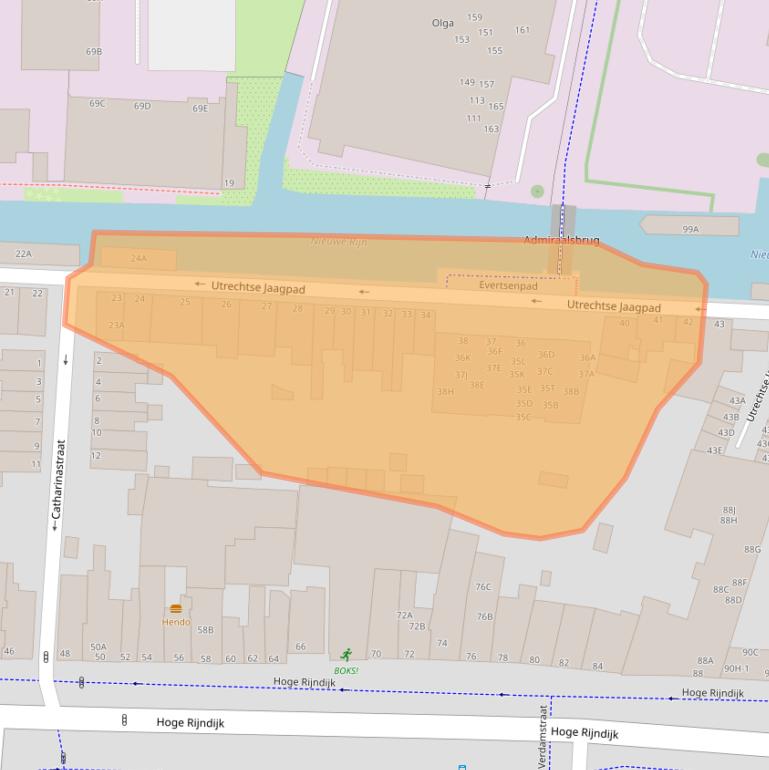 Kaart van postcodegebied 2313KZ.
