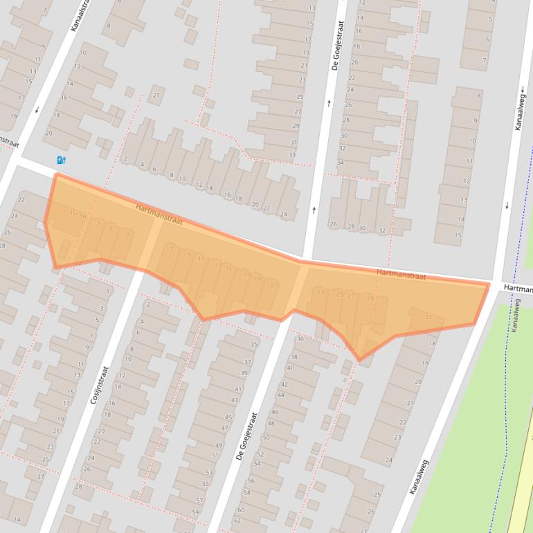 Kaart van postcodegebied 2313NA.