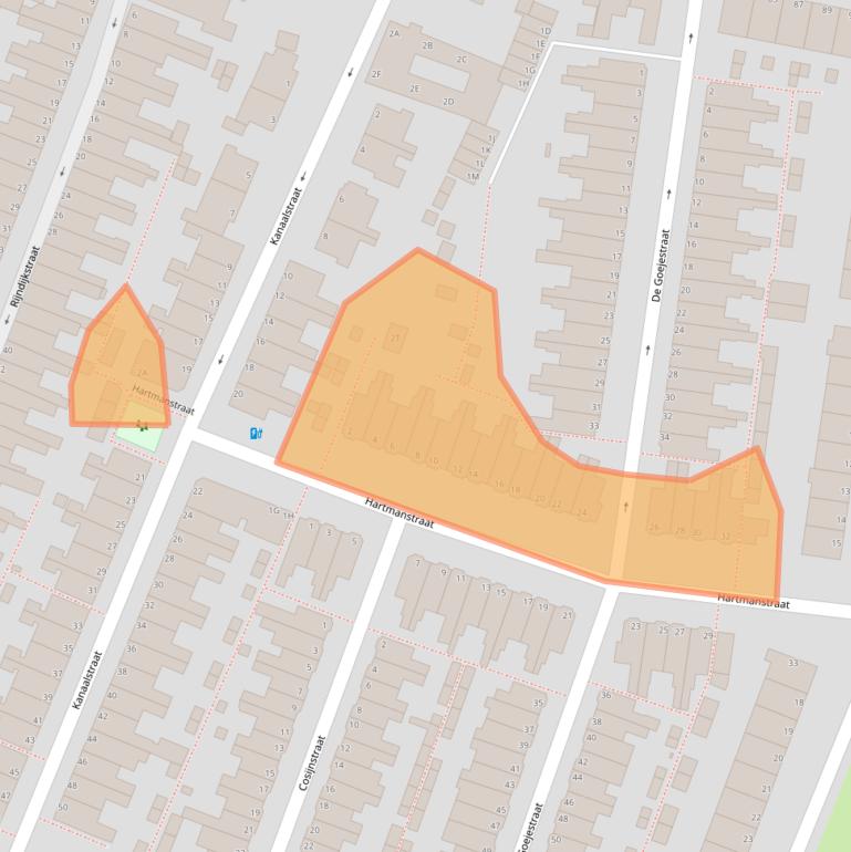 Kaart van postcodegebied 2313NB.