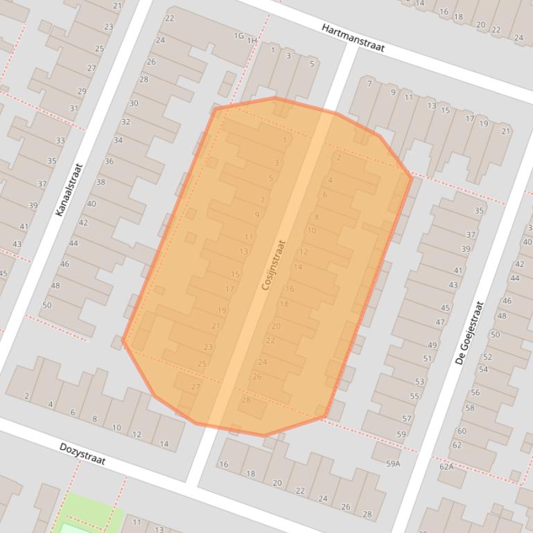 Kaart van postcodegebied 2313NC.