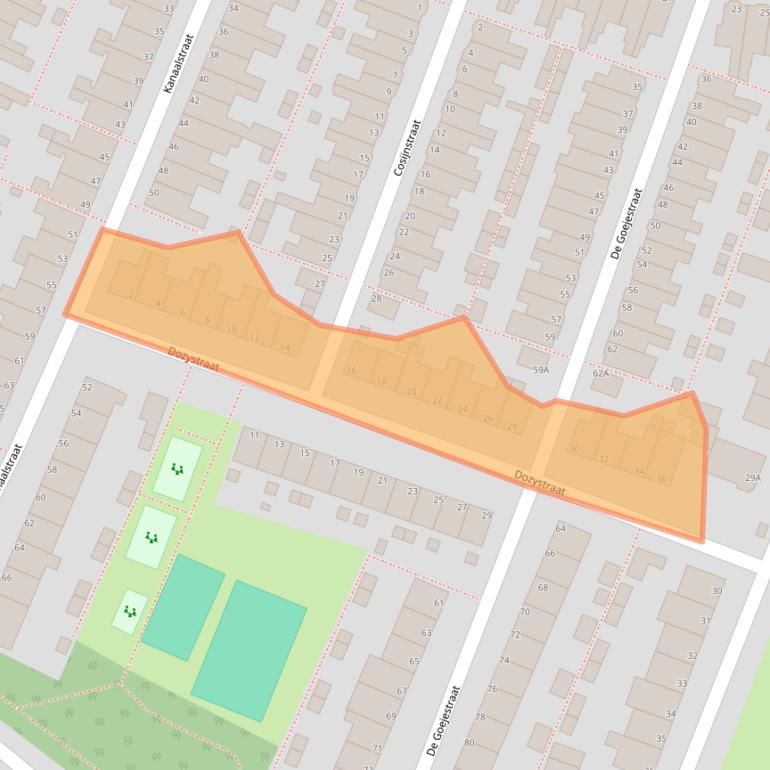 Kaart van postcodegebied 2313NE.