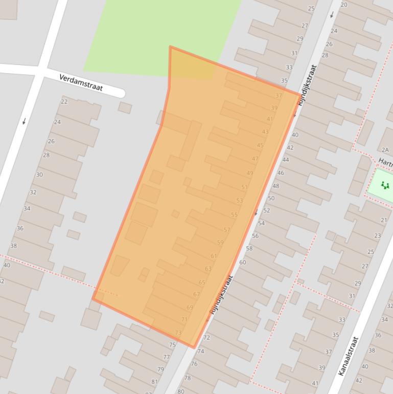 Kaart van postcodegebied 2313NH.