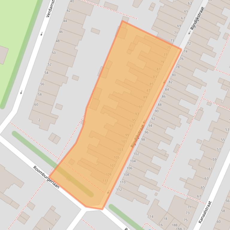 Kaart van postcodegebied 2313NJ.