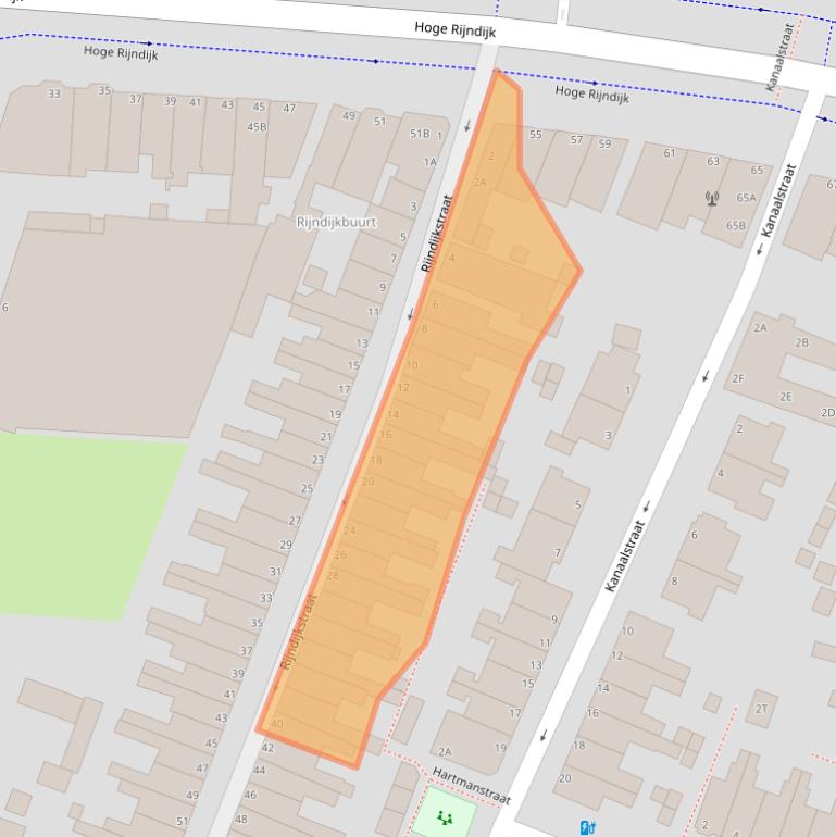 Kaart van postcodegebied 2313NK.