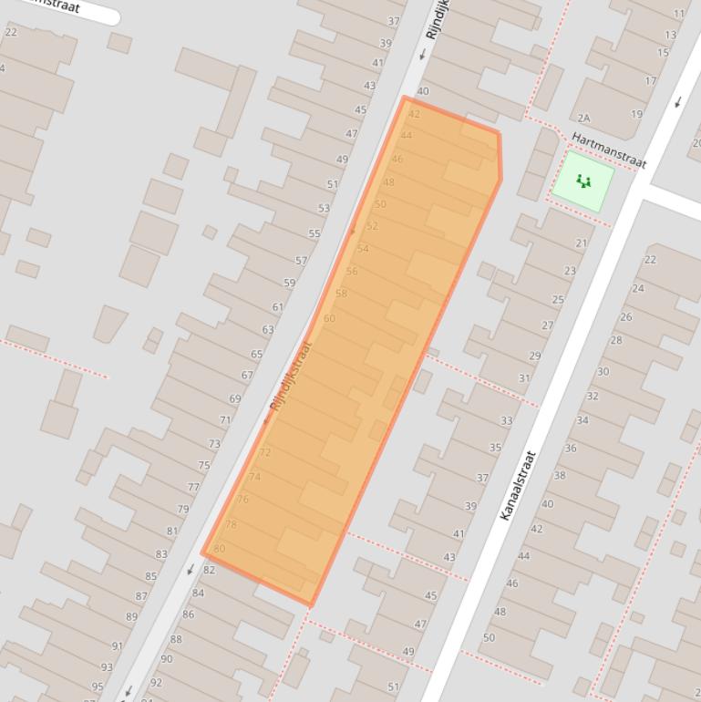 Kaart van postcodegebied 2313NL.