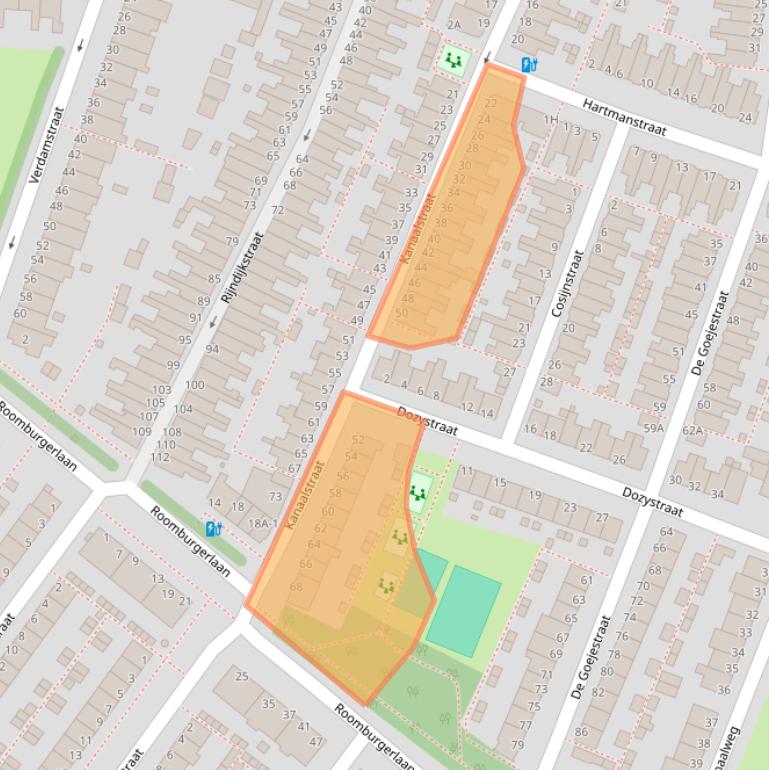 Kaart van postcodegebied 2313NS.