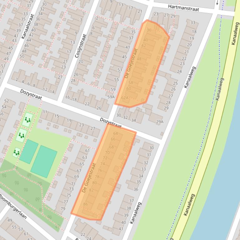 Kaart van postcodegebied 2313NX.