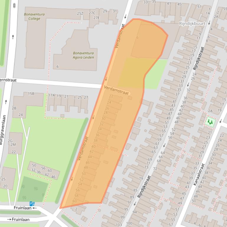 Kaart van postcodegebied 2313PN.