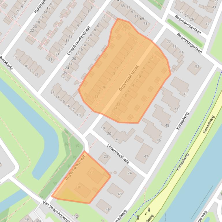 Kaart van postcodegebied 2313PZ.