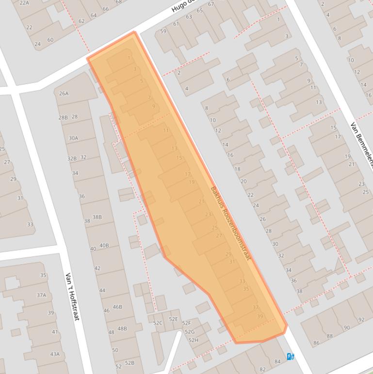 Kaart van postcodegebied 2313RC.