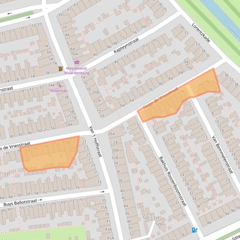 Kaart van postcodegebied 2313RG.
