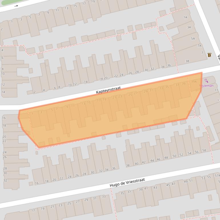 Kaart van postcodegebied 2313RL.