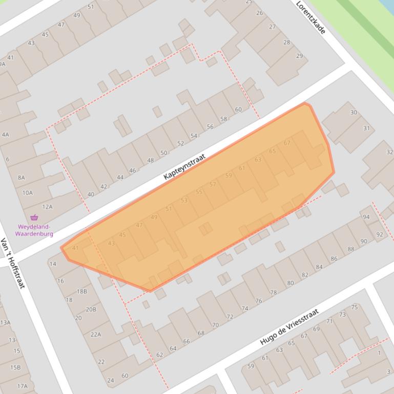 Kaart van postcodegebied 2313RM.