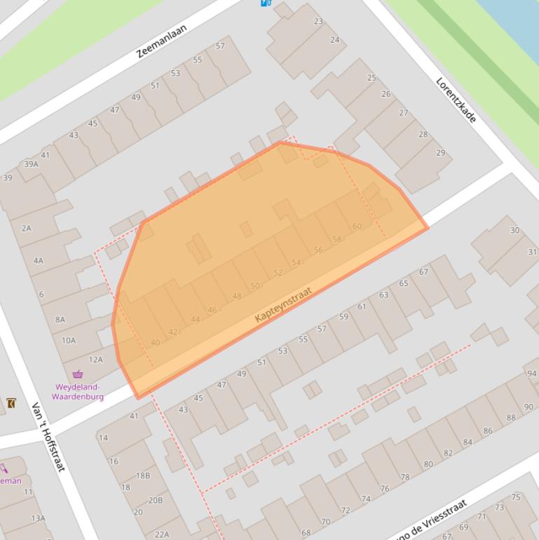 Kaart van postcodegebied 2313RP.