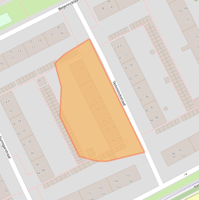 Kaart van postcodegebied 2313RR.