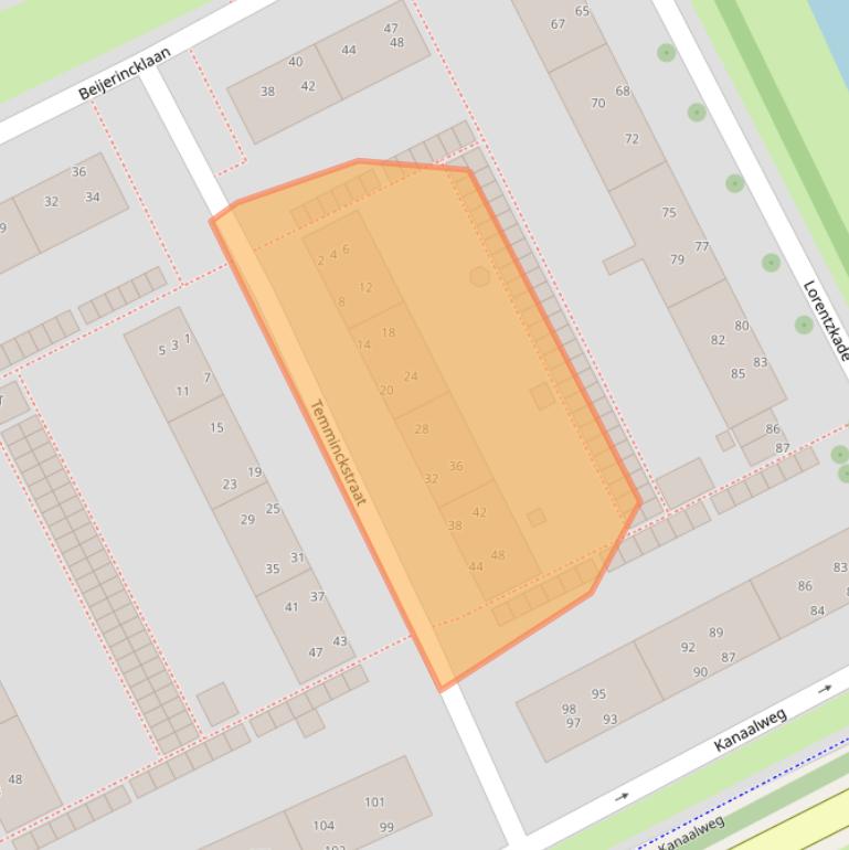 Kaart van postcodegebied 2313RS.