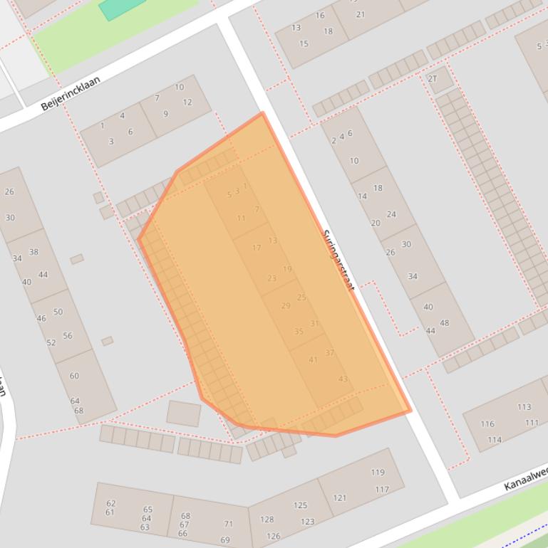 Kaart van postcodegebied 2313RT.