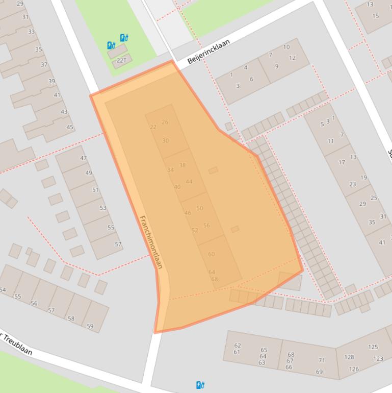 Kaart van postcodegebied 2313RZ.