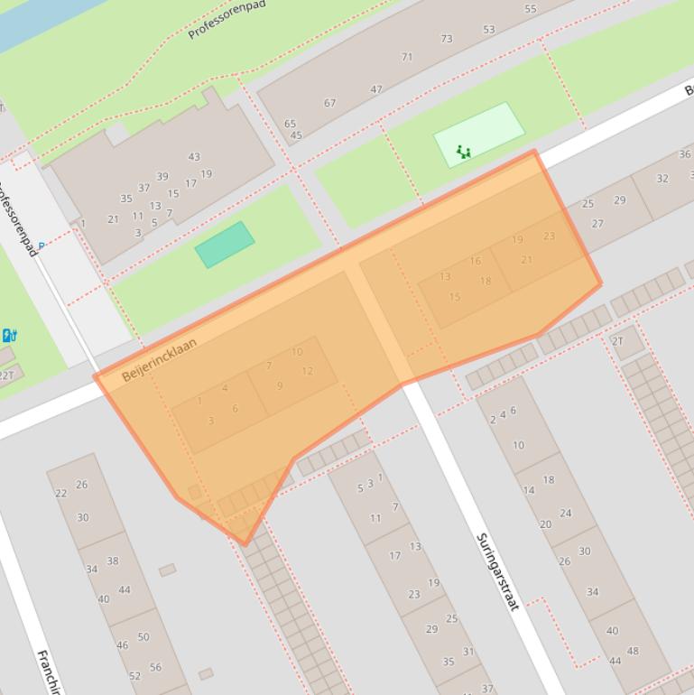 Kaart van postcodegebied 2313SB.