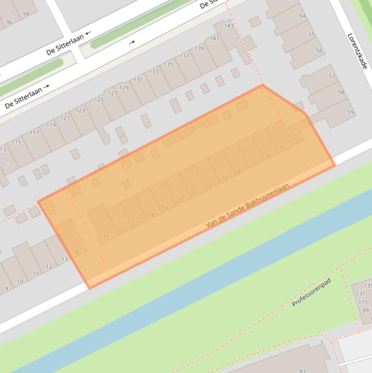 Kaart van postcodegebied 2313SG.