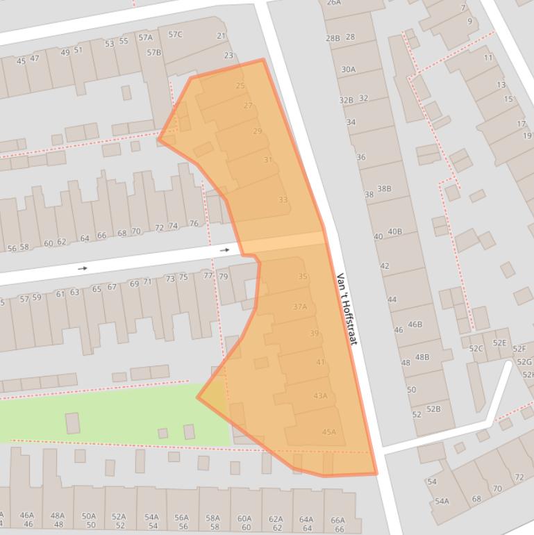 Kaart van postcodegebied 2313SN.
