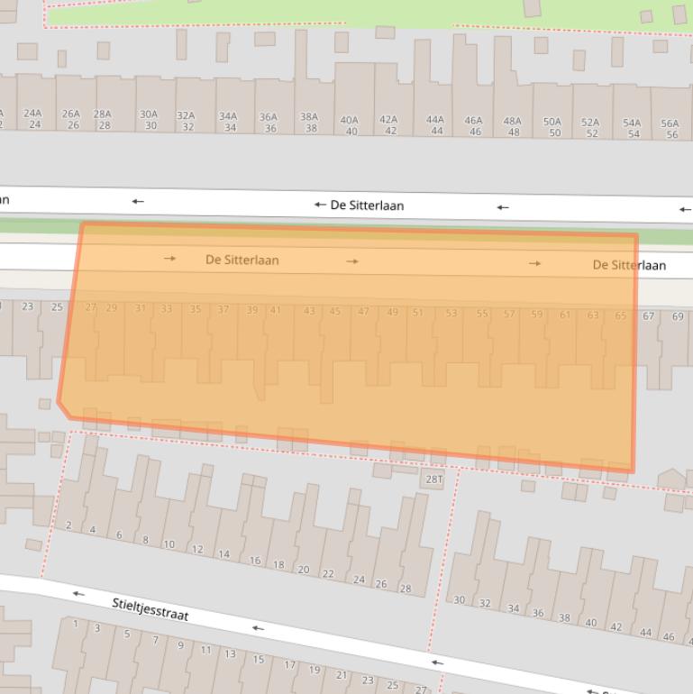 Kaart van postcodegebied 2313TK.