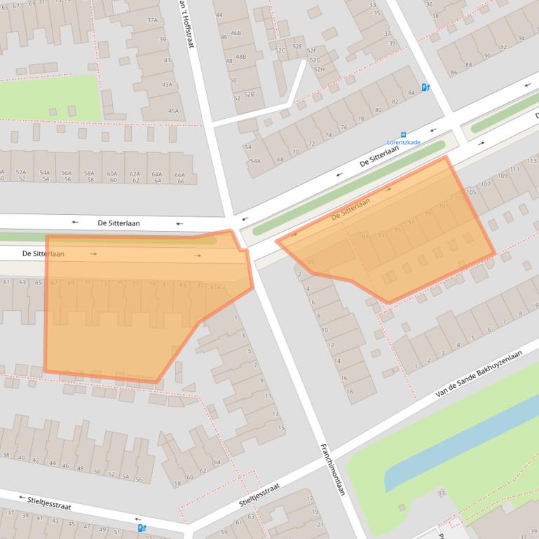 Kaart van postcodegebied 2313TL.