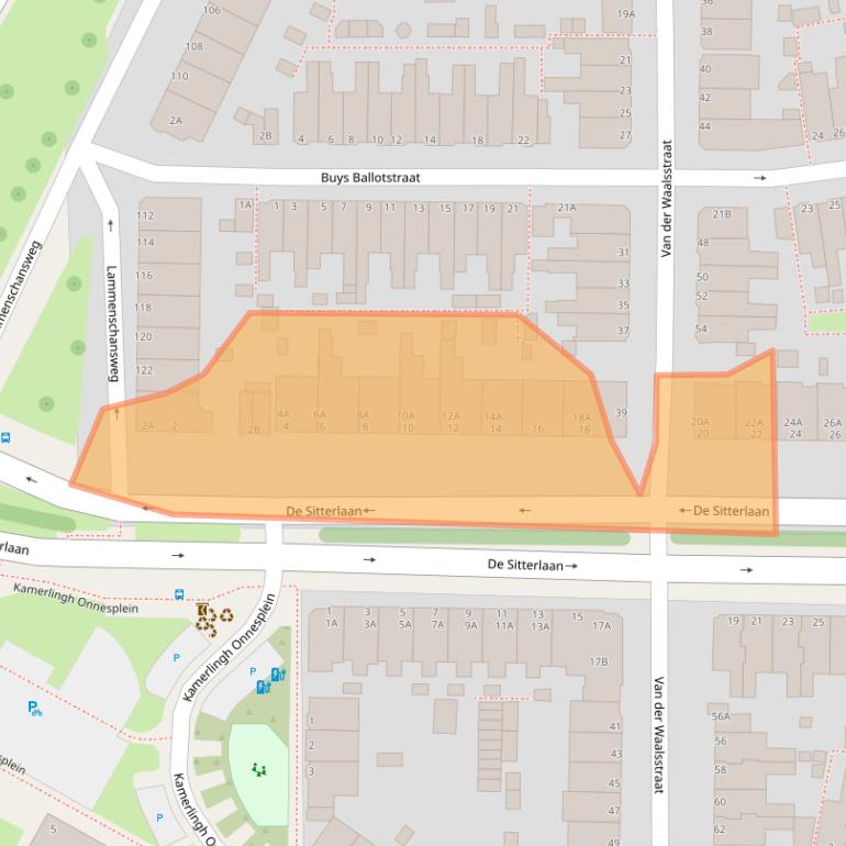 Kaart van postcodegebied 2313TN.
