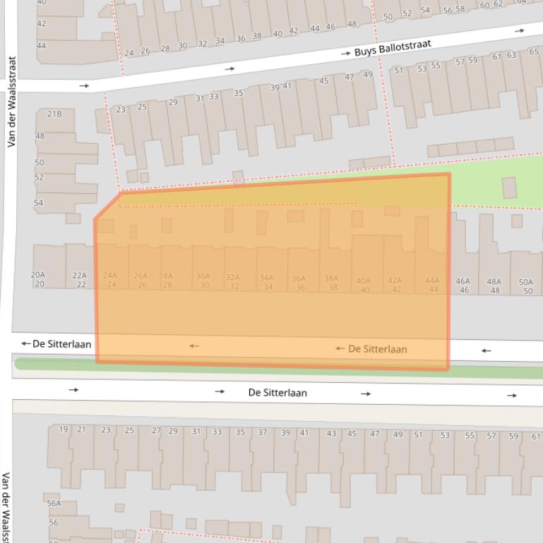 Kaart van postcodegebied 2313TP.