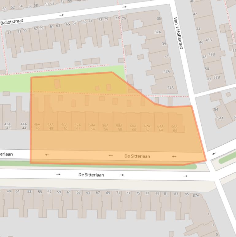 Kaart van postcodegebied 2313TR.