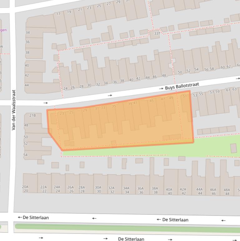 Kaart van postcodegebied 2313TV.