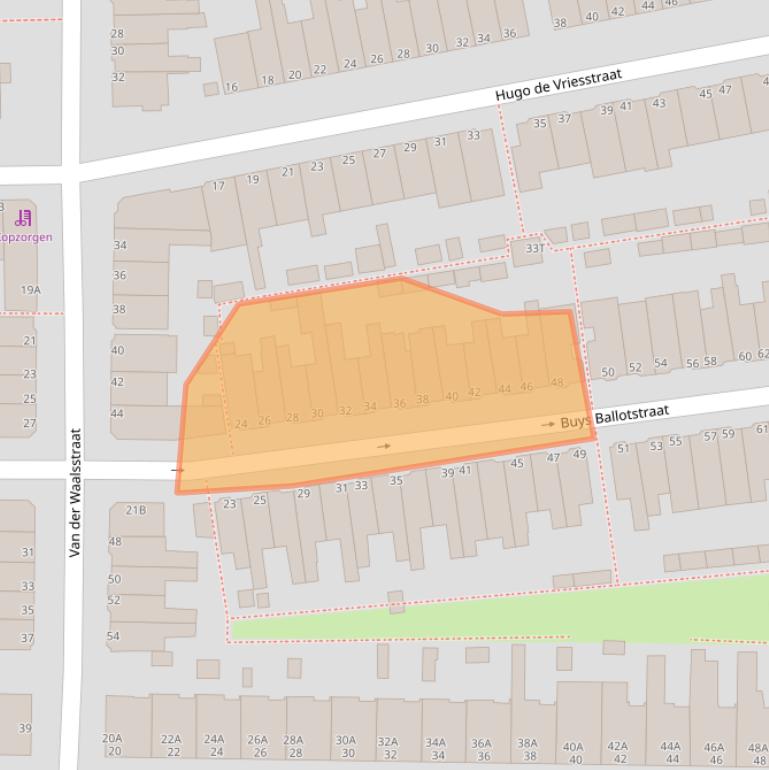 Kaart van postcodegebied 2313TX.