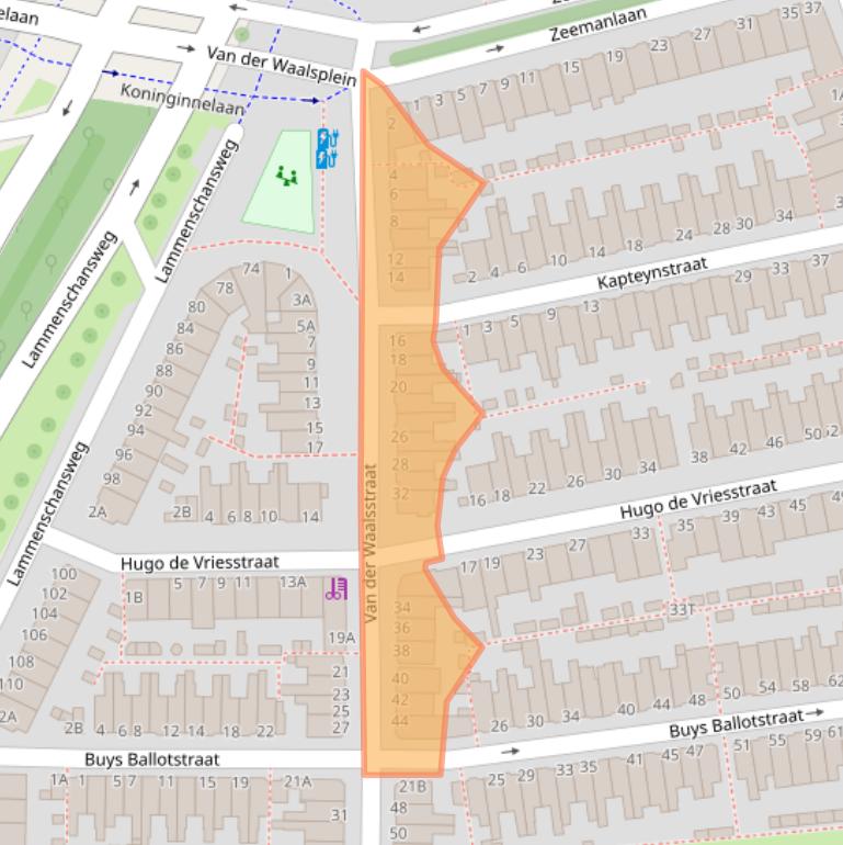 Kaart van postcodegebied 2313VD.