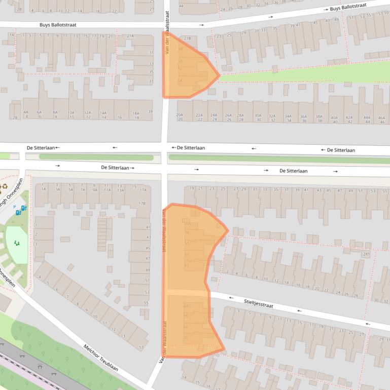 Kaart van postcodegebied 2313VE.