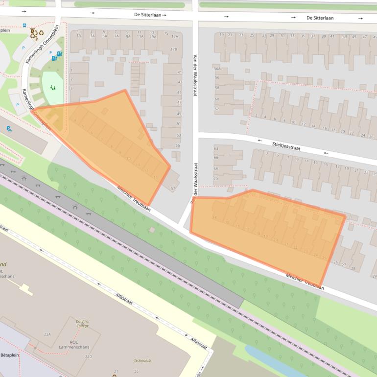 Kaart van postcodegebied 2313VG.