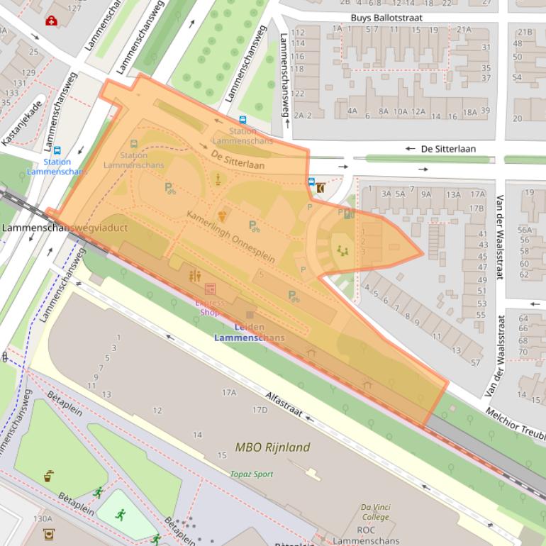 Kaart van postcodegebied 2313VL.