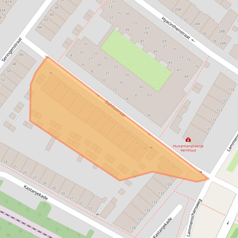 Kaart van postcodegebied 2313VM.