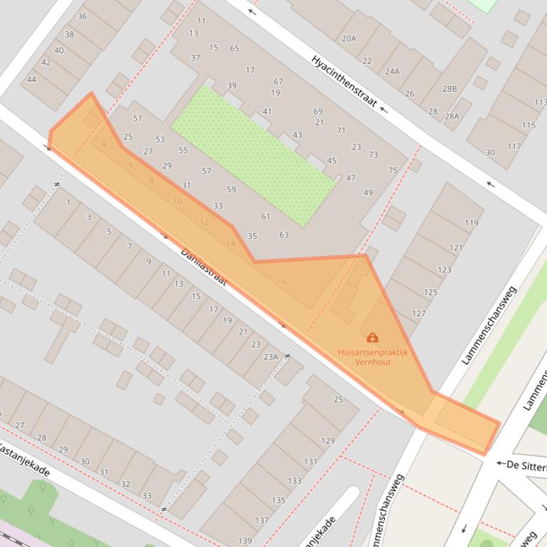 Kaart van postcodegebied 2313VN.