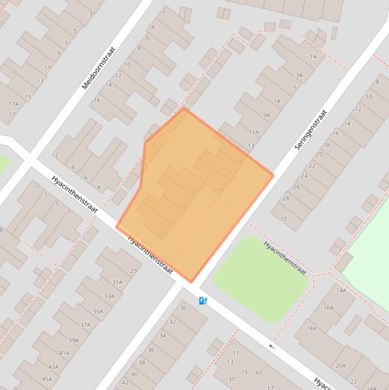 Kaart van postcodegebied 2313VR.