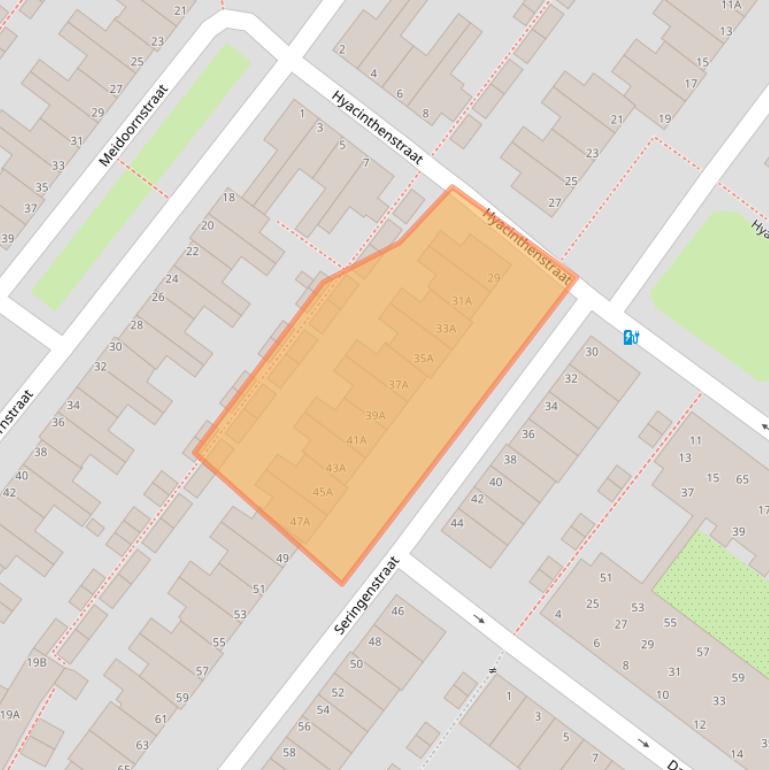 Kaart van postcodegebied 2313VS.
