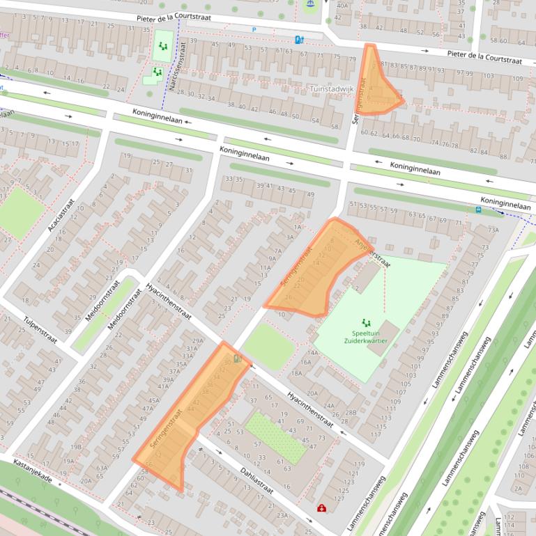 Kaart van postcodegebied 2313VV.