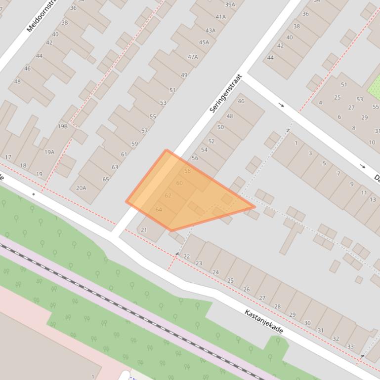 Kaart van postcodegebied 2313VZ.