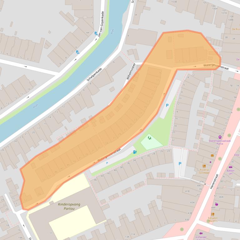 Kaart van postcodegebied 2313WX.