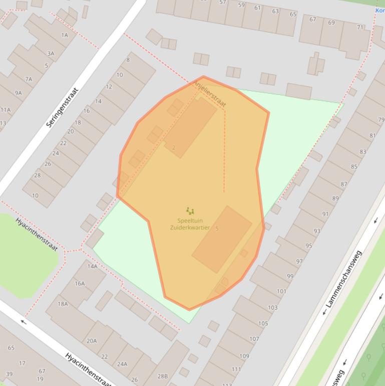 Kaart van postcodegebied 2313XA.