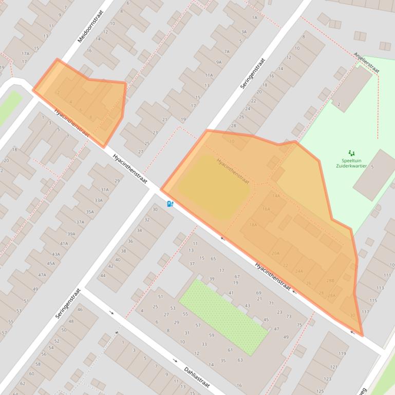 Kaart van postcodegebied 2313XC.