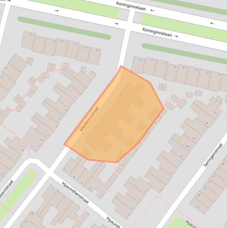 Kaart van postcodegebied 2313XG.