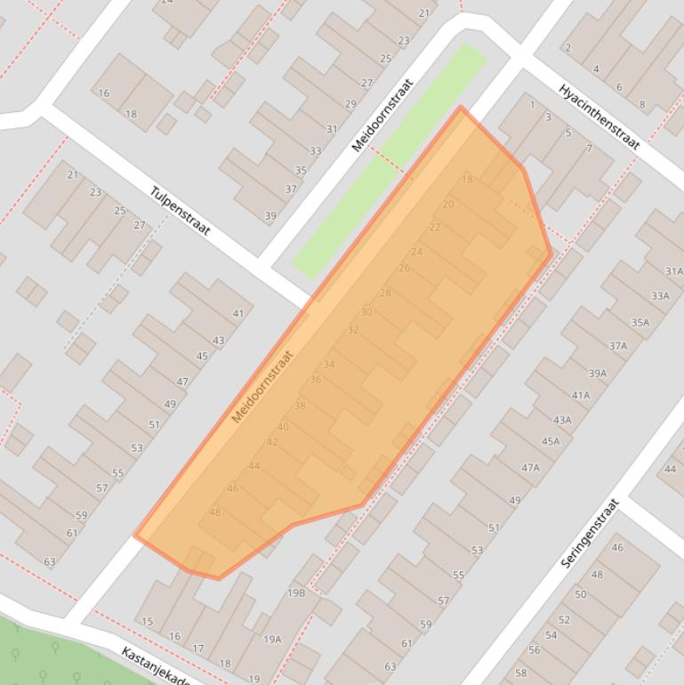 Kaart van postcodegebied 2313XH.