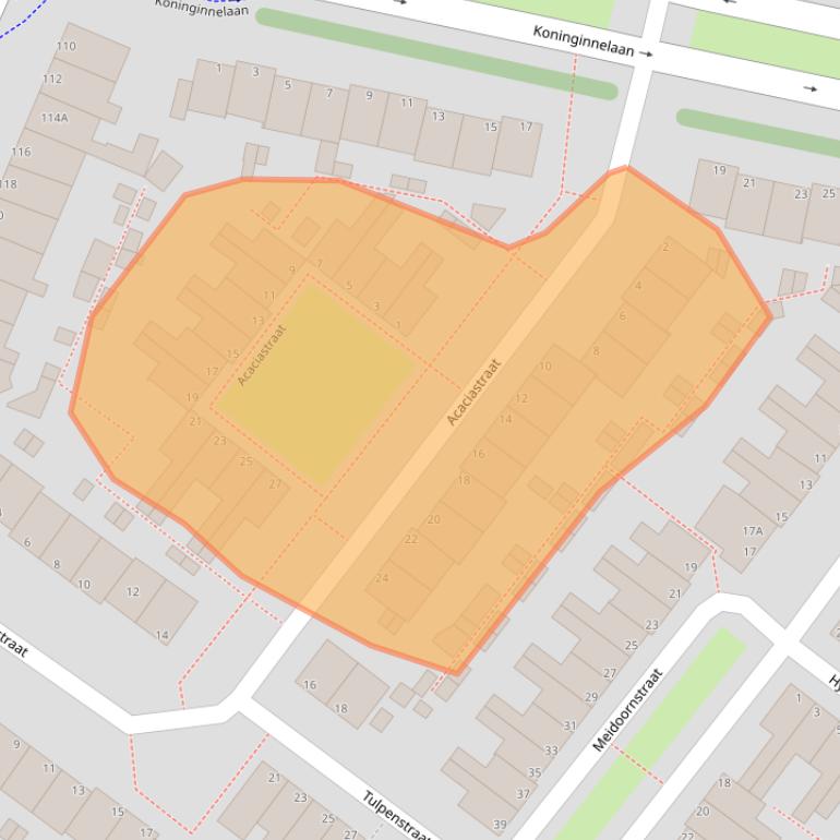 Kaart van postcodegebied 2313XJ.