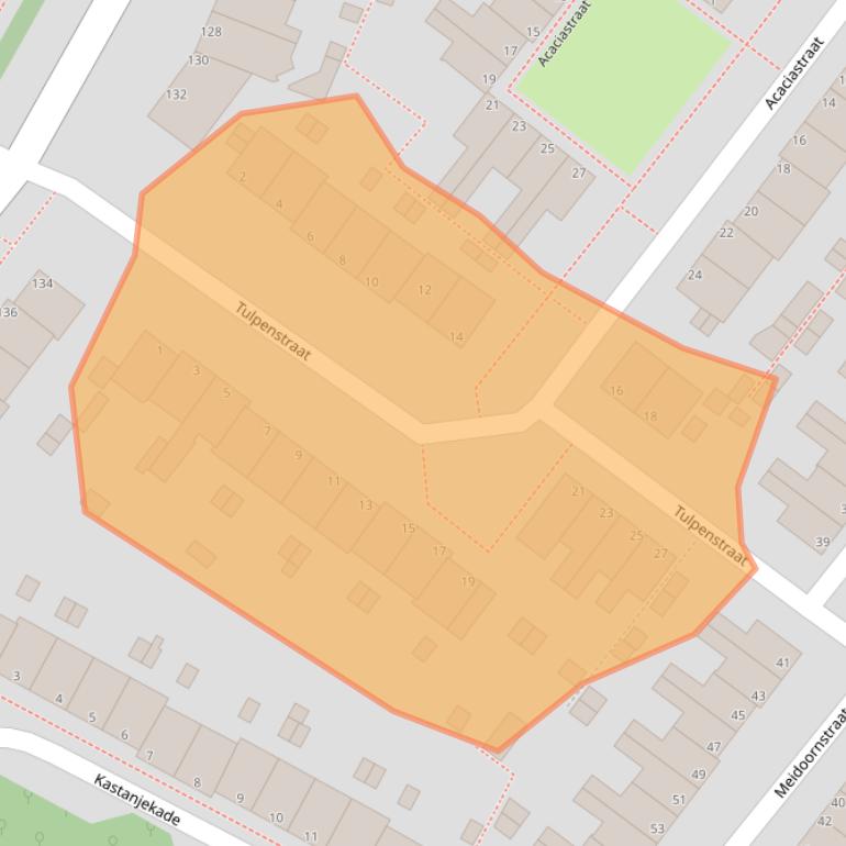 Kaart van postcodegebied 2313XK.