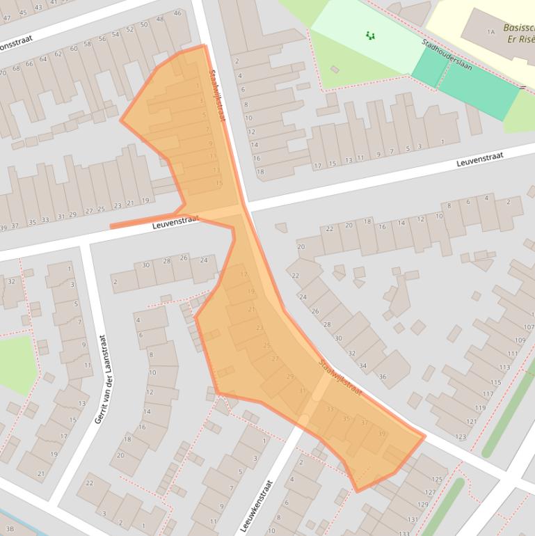 Kaart van postcodegebied 2313XP.